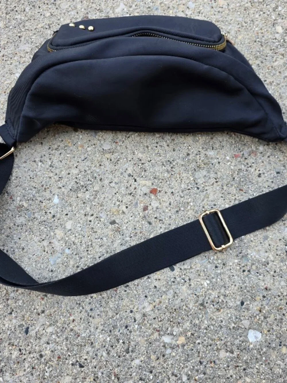Pretty Simple Savannah Black Nylon Sling Crossbody Bag